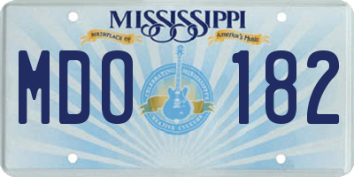 MS license plate MDO182