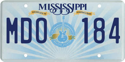 MS license plate MDO184
