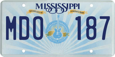 MS license plate MDO187