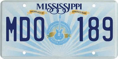 MS license plate MDO189