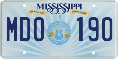 MS license plate MDO190