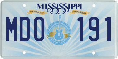 MS license plate MDO191