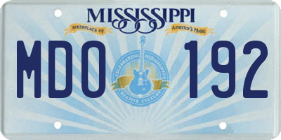 MS license plate MDO192