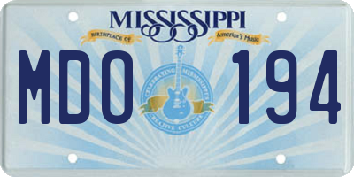 MS license plate MDO194