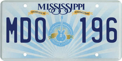 MS license plate MDO196