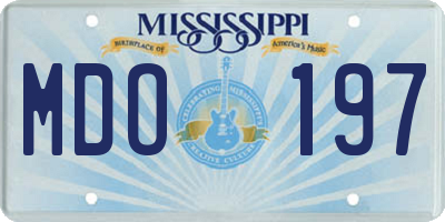 MS license plate MDO197
