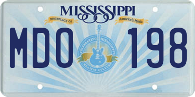 MS license plate MDO198