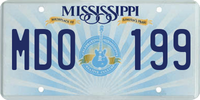 MS license plate MDO199