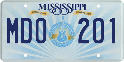 MS license plate MDO201