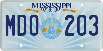 MS license plate MDO203