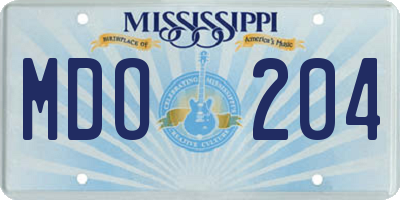 MS license plate MDO204