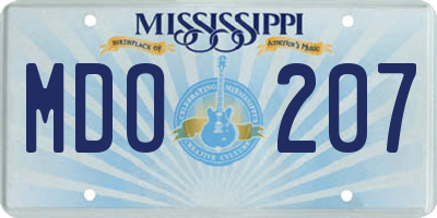 MS license plate MDO207