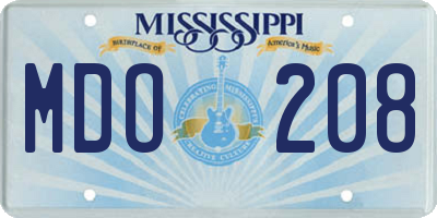 MS license plate MDO208