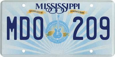 MS license plate MDO209