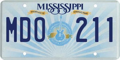 MS license plate MDO211