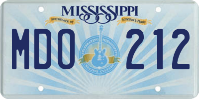 MS license plate MDO212
