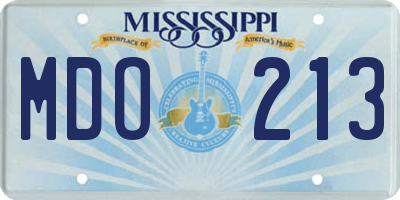 MS license plate MDO213