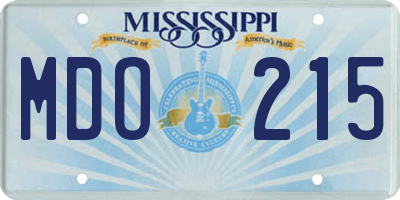MS license plate MDO215