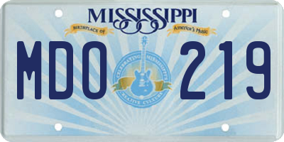 MS license plate MDO219