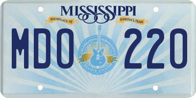MS license plate MDO220