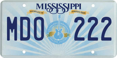 MS license plate MDO222