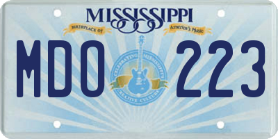 MS license plate MDO223