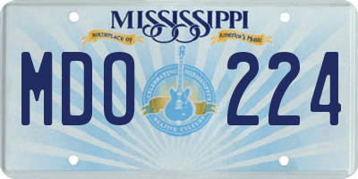 MS license plate MDO224
