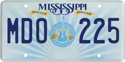 MS license plate MDO225