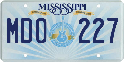 MS license plate MDO227