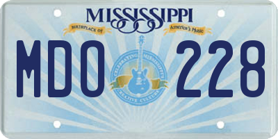 MS license plate MDO228