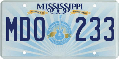 MS license plate MDO233