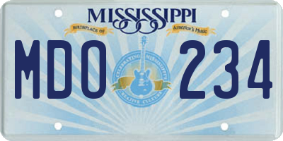 MS license plate MDO234