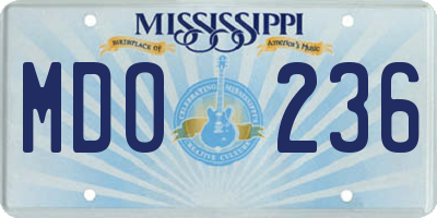MS license plate MDO236