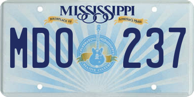 MS license plate MDO237