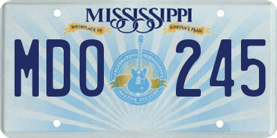 MS license plate MDO245