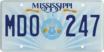 MS license plate MDO247