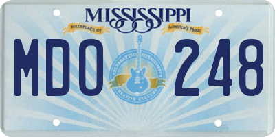 MS license plate MDO248