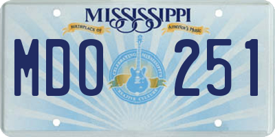 MS license plate MDO251