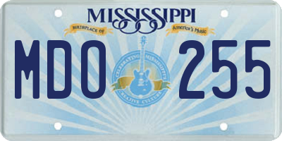 MS license plate MDO255