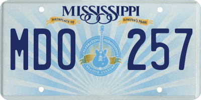 MS license plate MDO257