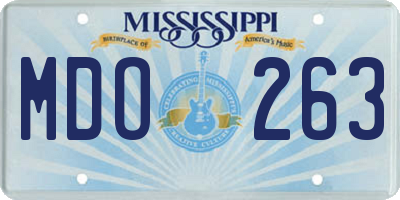 MS license plate MDO263