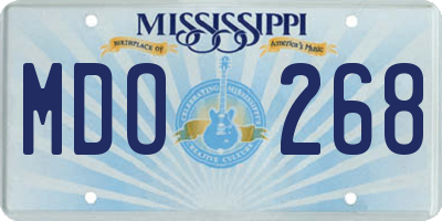 MS license plate MDO268
