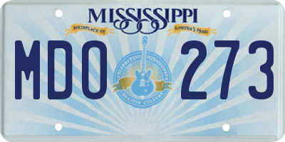 MS license plate MDO273