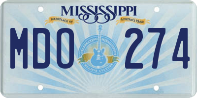 MS license plate MDO274
