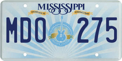 MS license plate MDO275