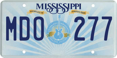 MS license plate MDO277