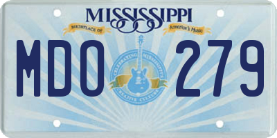 MS license plate MDO279