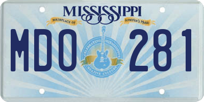 MS license plate MDO281