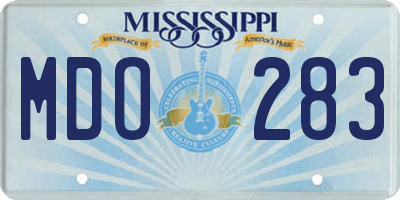 MS license plate MDO283