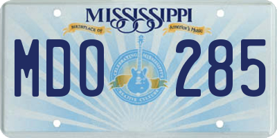 MS license plate MDO285